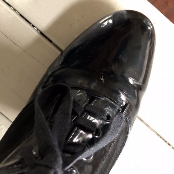 H&M Divided Oxford Heels Lace-up Black Patent - Picture 8 of 8